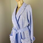 Cypress Vintage Poplin Egyptian Cotton Blue Floral House Robe Women's Sz M Comfy Photo 2