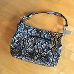 Penelope Ann Faux Leather Snakeskin Shoulder Bag, Black, Gray, White, Silver Black Photo 1