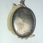 L. Razza Red Cabochon Glass Eyes Mirror Pendant Boho Retro Necklace Photo 3