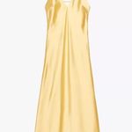ZARA  maxi dress flowy butter yellow satin effect wedding evening party  Photo 16
