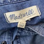 Madewell  Button Front Shirt Dress Frayed Hem Denim Chambray pockets Size XXS Photo 5