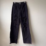 PacSun  Eco‎ Black Distressed High Waisted Baggy Jeans Size 26 Photo 2