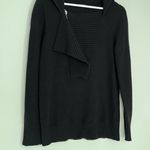 J.Crew  Women’s Cashmere Wool Blend Dream Zip Henley Sweater Black Small Photo 4