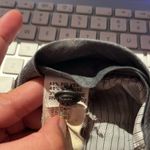 ZARA  charcoal gray mid rise stretch 5 pocket trousers cuffed leg pants Small Photo 10