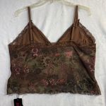 Romwe NWT 3XL Boho Floral Mesh Lace Trim Cami Tank Top Cottagecore Y2K Fairycore Photo 2