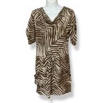 BCBGMAXAZRIA  Silk Dress Zebra Print Animal Ayshea‎ Size XXS Blouson Brown White Photo 3