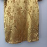 Lulus Blossom Golden Yellow Floral Jacquard Shift Dress Lightweight Satin Sz S Photo 5