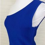 Sincerely Jules Stretch Knit One Shoulder Dress Women's Large Royal Blue Spandex Photo 1