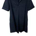 Chico's  Collared Short Sleeve Shirt Dress Navy Blue Sz 3 US 16 / 18 Knee Length Photo 2