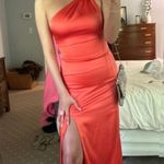 Free People  Victoria Peach Orange One Shoulder Maxi Dress Size 8 Photo 3