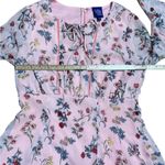 Disney  Beauty and the Beast Dress Pink Floral Babydoll Belle Sleeve Cosplay Sz M Photo 3