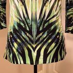 Pyramid Collection Cutout Shoulder Wild Medallion Print Top size small Green Photo 5