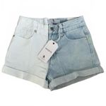 Flying Angel Color Split Denim Shorts White Light Wash NWT Size 5/27 Blue Photo 2