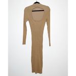 VERO MODA NWOT  Will Open Back Ribbed Midi Sweater Dress Women's Tan Size Medium Photo 2