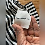 TWOI Design Lab Pin Striped High Waist Straight Leg Pull On Casual Pants Office Black Photo 12