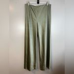 Vince NWT Satin Bias Green High Waisted Wide Leg Crinkle Texture Pants Large Photo 2