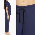 Nordstrom NEW  Moonlight Eco Crop Pajamas in Color Navy Peacoat Size XL Photo 2