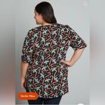 Modcloth  Winning Them Over Short Sleeve Holiday Top Black Candy Cane 1X NWT Photo 4