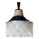 We Wore What Shirt Women Small Ivory Blue Sports Collared Crop Top Tennis Golf Photo 4