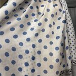 Vintage Sheer Blue Polka Dot Scarf Black Lace Border 70x42 Oversized Wrap Photo 6