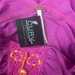 Free People  Beaded Asymmetrical Hem Top - Size L Photo 3