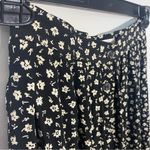 Liz Claiborne Vintage  A-line Pleated Black floral Midi Button Down Skirt Photo 5