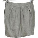 Anthropologie NWT Mignon Doo  Metallic high waisted skirt cream & silver size 4 Photo 3