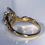 14KT MAGNIFIECENT LIQUID SKY BLUE TOPAZ W/ 6 BRILLIANT DIAMOND ACCENT REGAL RING Gold Photo 9