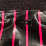 LANCOME Black Patent with Pink Stripes Large Cosmetic Bag Photo 4