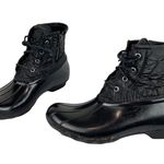Sperry Womens Saltwater Nylon Quilt Rain Boots Duck Boots Black Sz 8 Photo 1
