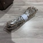 Badgley Mischka NWT Crossbody Bag Quilted Studded Pearl Handle Chain Strap Taupe Photo 4