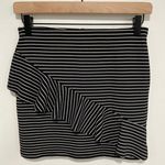 ZARA Trafaluc Black & White Striped Ruffle Mini Skirt Size Small Photo 0