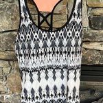 ZeroXposur Tankini Top Black White Print Photo 0