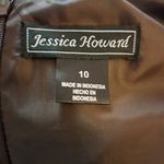 Jessica Howard  Women’s Lined Sleeveless‎ Mini A-line Dress Brown Green Size 10 Photo 2