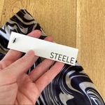 Steele Valerie Velvet Flare Pants in Swirl Pattern Brown Size M Photo 3