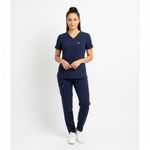 FIGS  Dark Blue Short Sleeve Chest Pocket Scrub Medical Tee Shirt Top M Photo 4