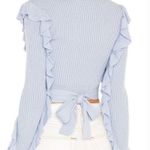 Tularosa Ruffle Wrap Cardi in Baby Blue Small Photo 1