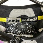 Jamie Sadock Shirt Womens Large Short Sleeve Black Grey Golf 1/2 Zip Mixed Print Photo 2