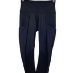 Alo Yoga Ribbed Airlift Enchanted Leggings High Waisted 7/8 Pockets Black Photo 3