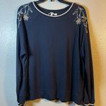 Rose + Olive  Embroidered Navy Blue  sweatshirt SZ:XL Photo 0