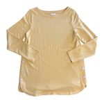 J.Jill  Luxe French Terry Side Button Tunic Top Butter Yellow Soft Cozy Size S Photo 3