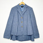 Talbots  Blue Wool Herringbone Skirt Suit Blazer & Skirt Set Size 14 Photo 0
