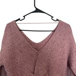 Anthropologie NEW Angel Of the North  Pink Heather Wool V-Neck Sweater Small Photo 6