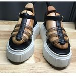 Circus NY by Sam Edelman Platform Sandals Women's 6.5 Black White Buckle Comfort Photo 0