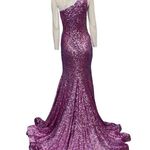 Jovani  Lilac Sequin One Shoulder Prom Pageant Gown 23076 Size 8 NWT Photo 1