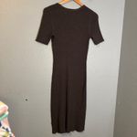 Greige Women's Grey Ribbed Knit Midi‎ Dress Short Sleeve Casual Comfort M Gray Size M Photo 6
