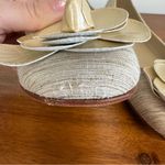 Taryn Rose Beige Fabric Flower Rose Toe Ballet Flat, 8 Photo 2