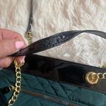 Talbots Quilted Tote Purse Bag Green with Gold Chain Photo 4