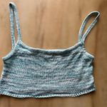 SheIn Space Dye Cami Crop Knit Top Green white crop Festival Boho Casual size Small Photo 3