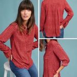 Holding Horses  x Anthropologie Red Sammie Printed Button Down Shirt Blouse‎ Sz 2 Photo 1